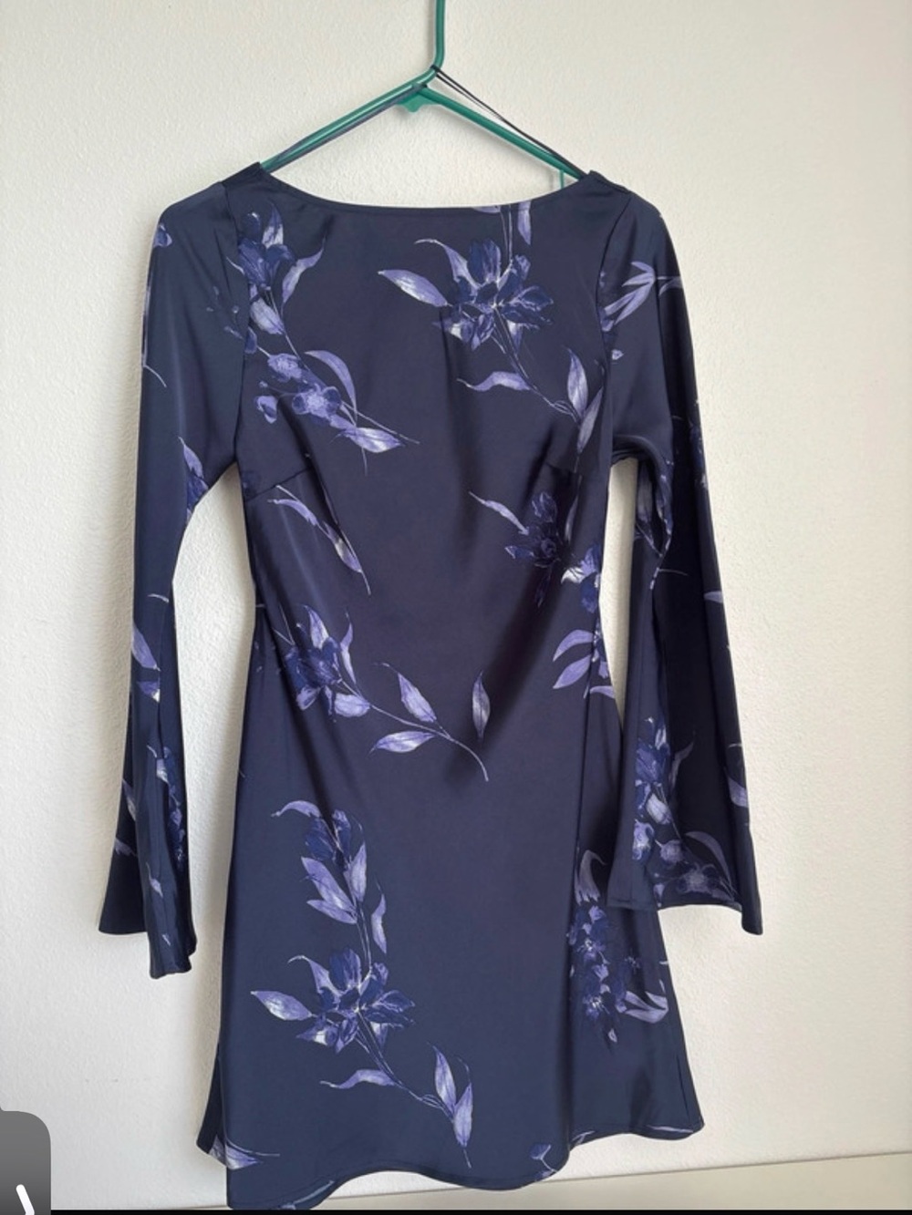 a new day Navy and Lavender Floral Midi Dress women XS